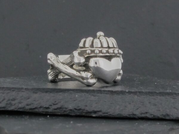 A small, detailed turtle-shaped charm or figurine on a dark surface.