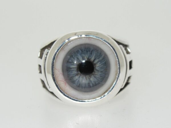 A ring designed to look like a realistic human eye.